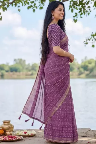 Leheriya pure georgette leheriya saree