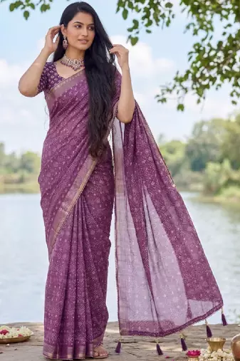 Leheriya pure georgette leheriya saree