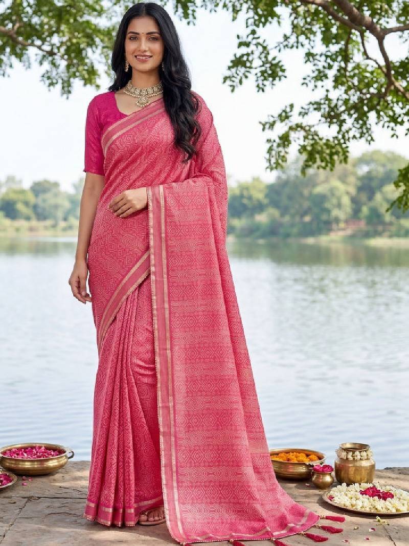 Leheriya pure georgette leheriya saree