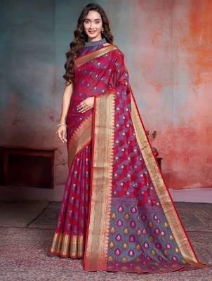 Woven design zari art silk leheriya saree 1
