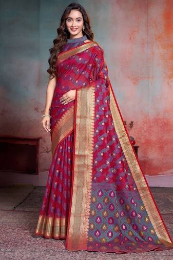 Woven design zari art silk leheriya saree