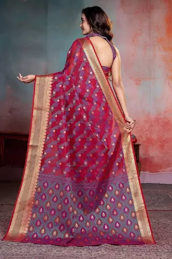 Woven design zari art silk leheriya saree