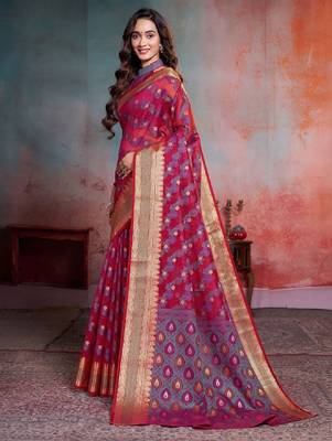 Woven design zari art silk leheriya saree 3
