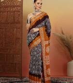 Bandhani printed pure cotton saree with blouse piece