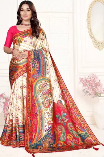 Paisley silk blend saree