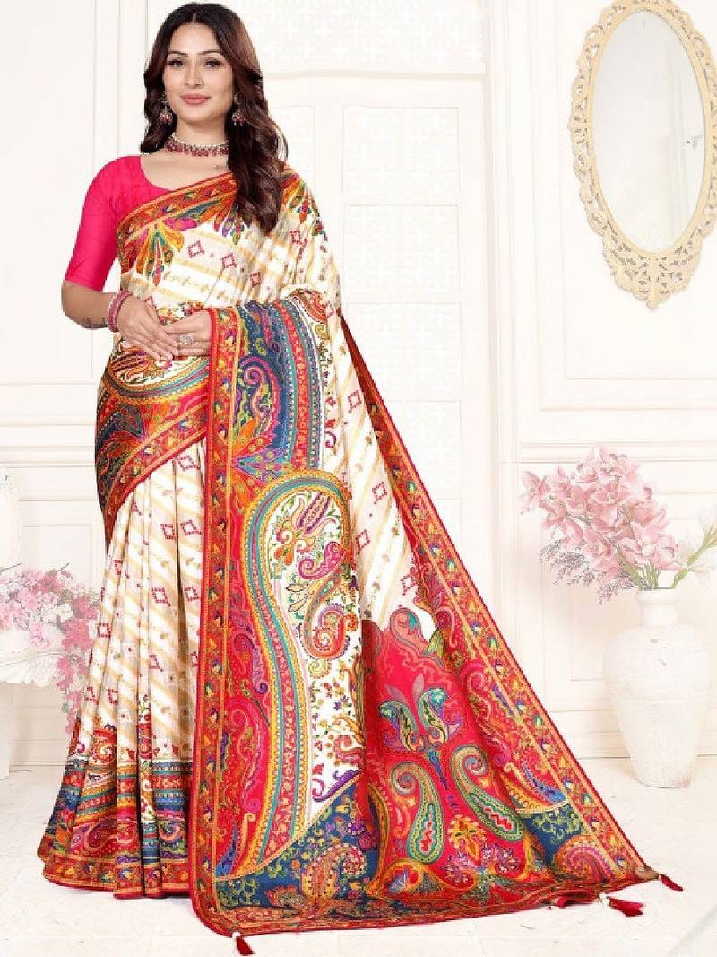 Paisley silk blend saree