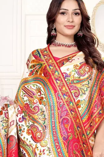 Paisley silk blend saree