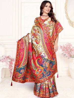 Paisley silk blend saree 3