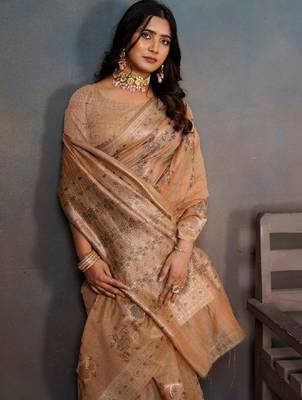 Floral zari silk blend leheriya saree 2