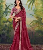 Bandhani embroidered poly georgette bandhani saree