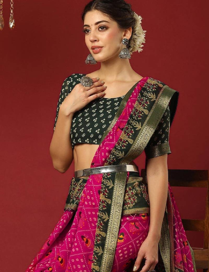 Bandhani pure georgette bandhani saree