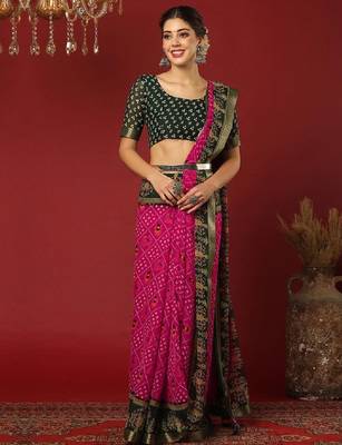 Bandhani pure georgette bandhani saree 2