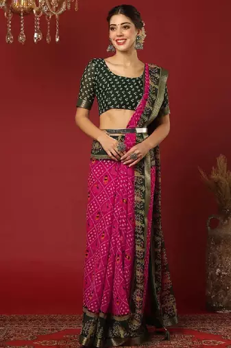 Bandhani pure georgette bandhani saree