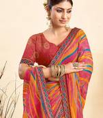 Leheriya dyed pure chiffon saree