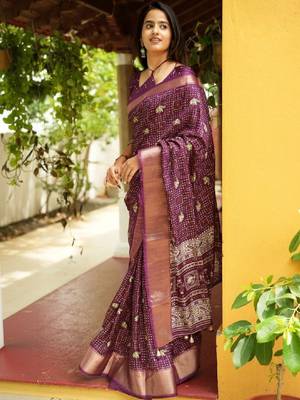 Bandhani zari silk cotton bandhani saree 3