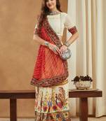 Bandhani mirror work pure georgette designer bandhani saree
