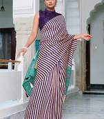 Striped silk cotton leheriya saree