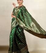 Striped woven design zari leheriya saree
