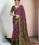 Bandhani zari pure chiffon bandhani saree