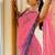 Ethnic motifs mirror work poly georgette bandhani saree