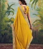 Bandhani embroidered poly georgette bandhani saree