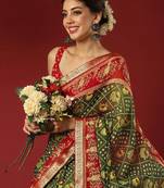 Bandhani zari pure georgette bandhani saree