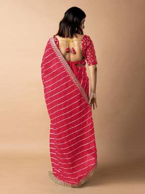 Leheriya embroidered poly georgette leheriya saree 3