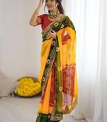 Womens georgette bandhani embroidered sarees