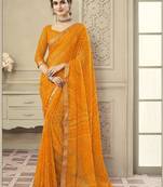 Bandhani zari pure chiffon bandhani saree