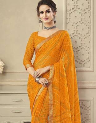 Bandhani zari pure chiffon bandhani saree 2