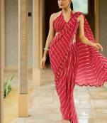 Red poly georgette sarees