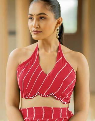 Red poly georgette sarees 3