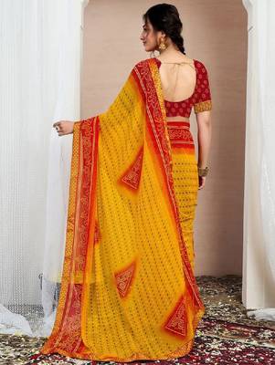 Bandhani zari pure chiffon bandhani saree 4