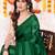 Striped beads and stones leheriya saree