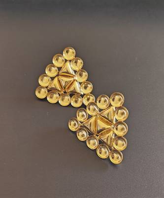 Gold plated triangle stud earrings 2