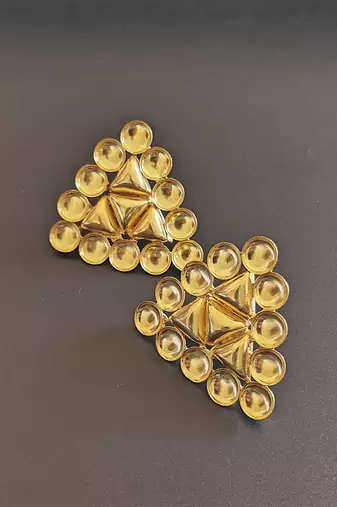 Gold plated triangle stud earrings