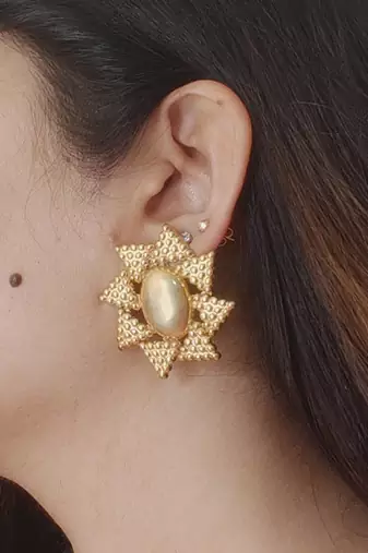 Gold plated illusion stud earrings