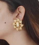 Gold plated illusion stud earrings