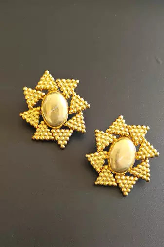 Gold plated illusion stud earrings