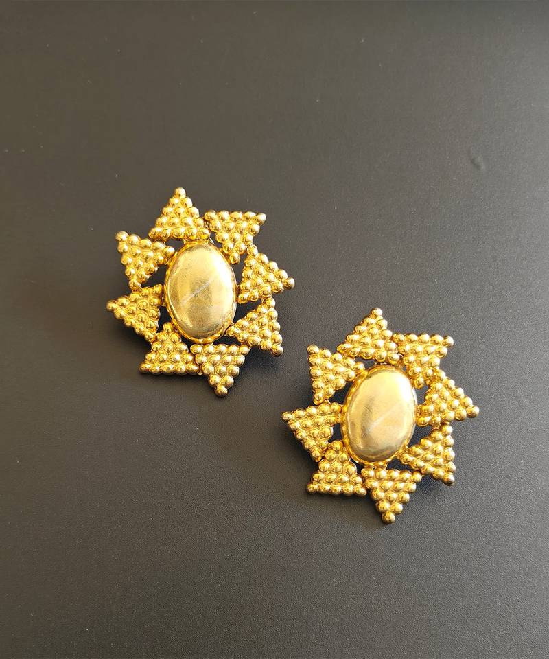 Gold plated illusion stud earrings