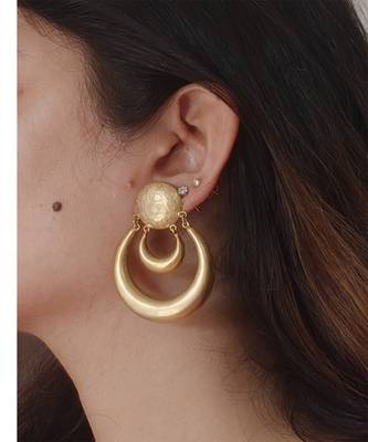 Gold plated layered chandbali earrings 1