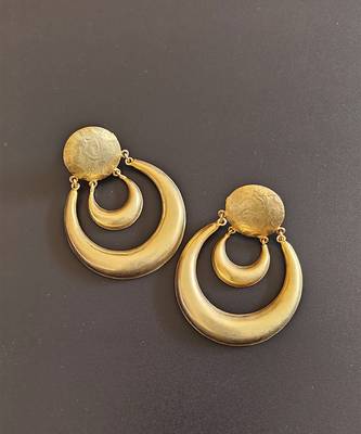 Gold plated layered chandbali earrings 2