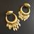 Gold plated leaf chandbali earrings