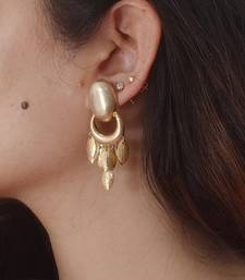 Gold plated chand leaf earrings