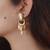 Gold plated chand leaf earrings