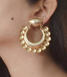 Gold plated chand dome earrings