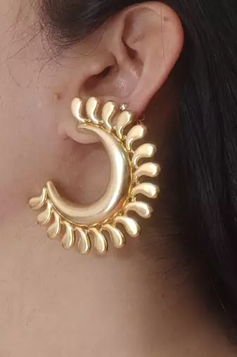 Gold plated chandbali earrings