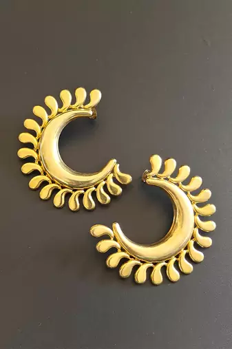 Gold plated chandbali earrings