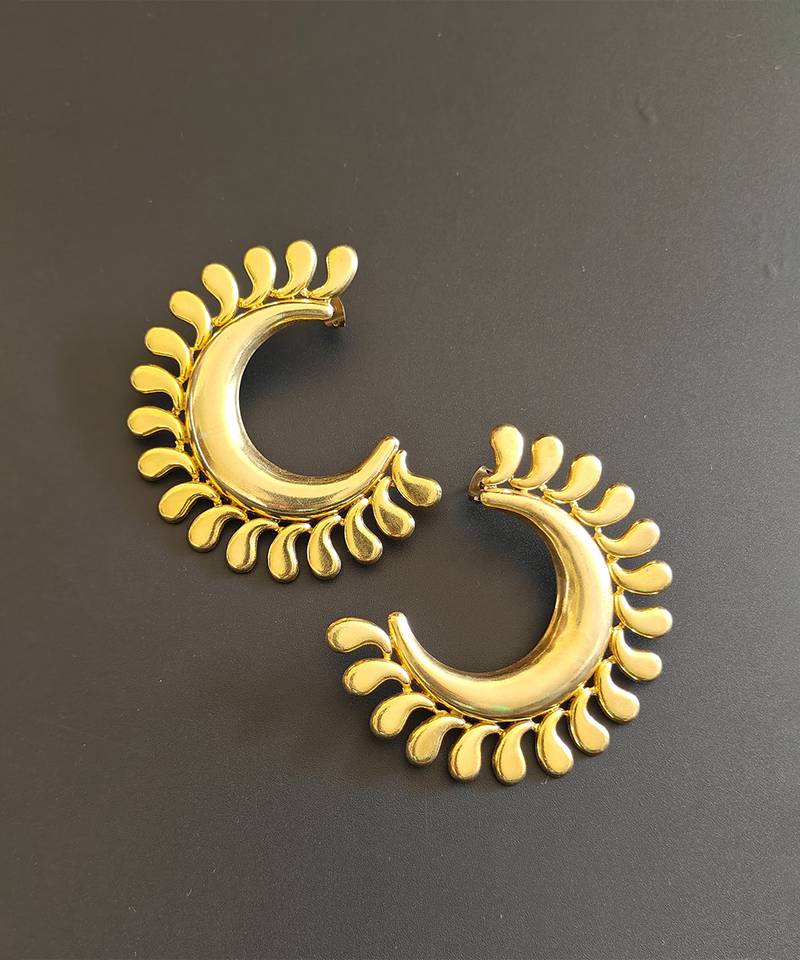 Gold plated chandbali earrings