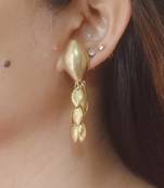 Gold plated leaf drop earrings